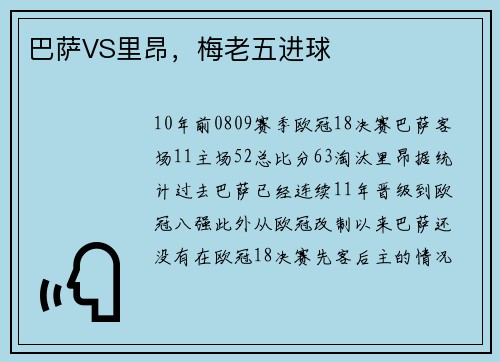 巴萨VS里昂，梅老五进球